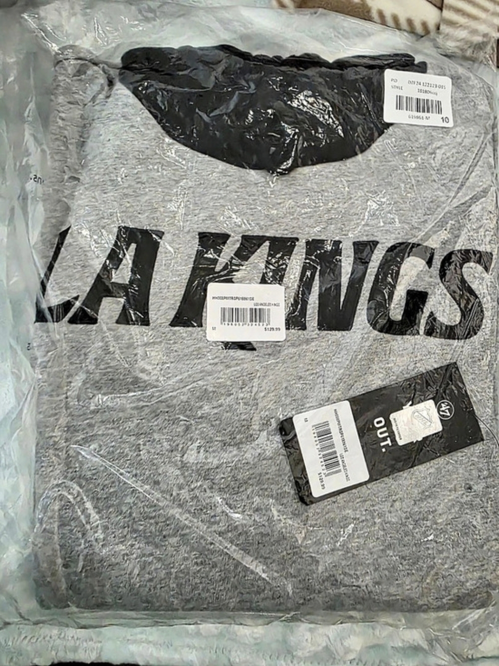 ’47 Los Angeles Kings Hoodie,Gray & Black Medium NWT